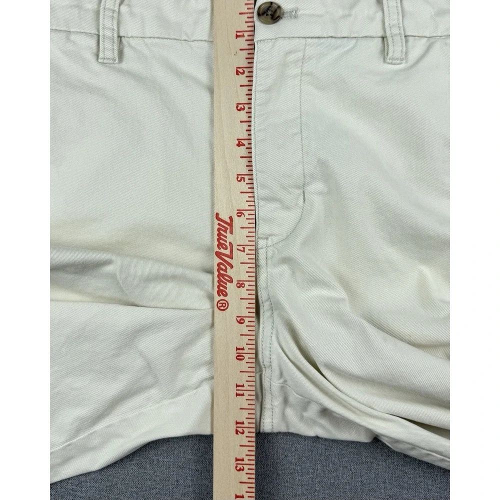Chaps Stretch Chino Shorts Mens 32 Beige Khaki Flat Front Casual Golf Preppy